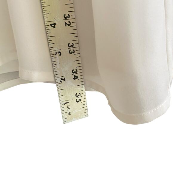 Lulu's Short Dress Large Slit Sleeves V-Neck Lined Creamy White Minimalist - Picture 9 of 13